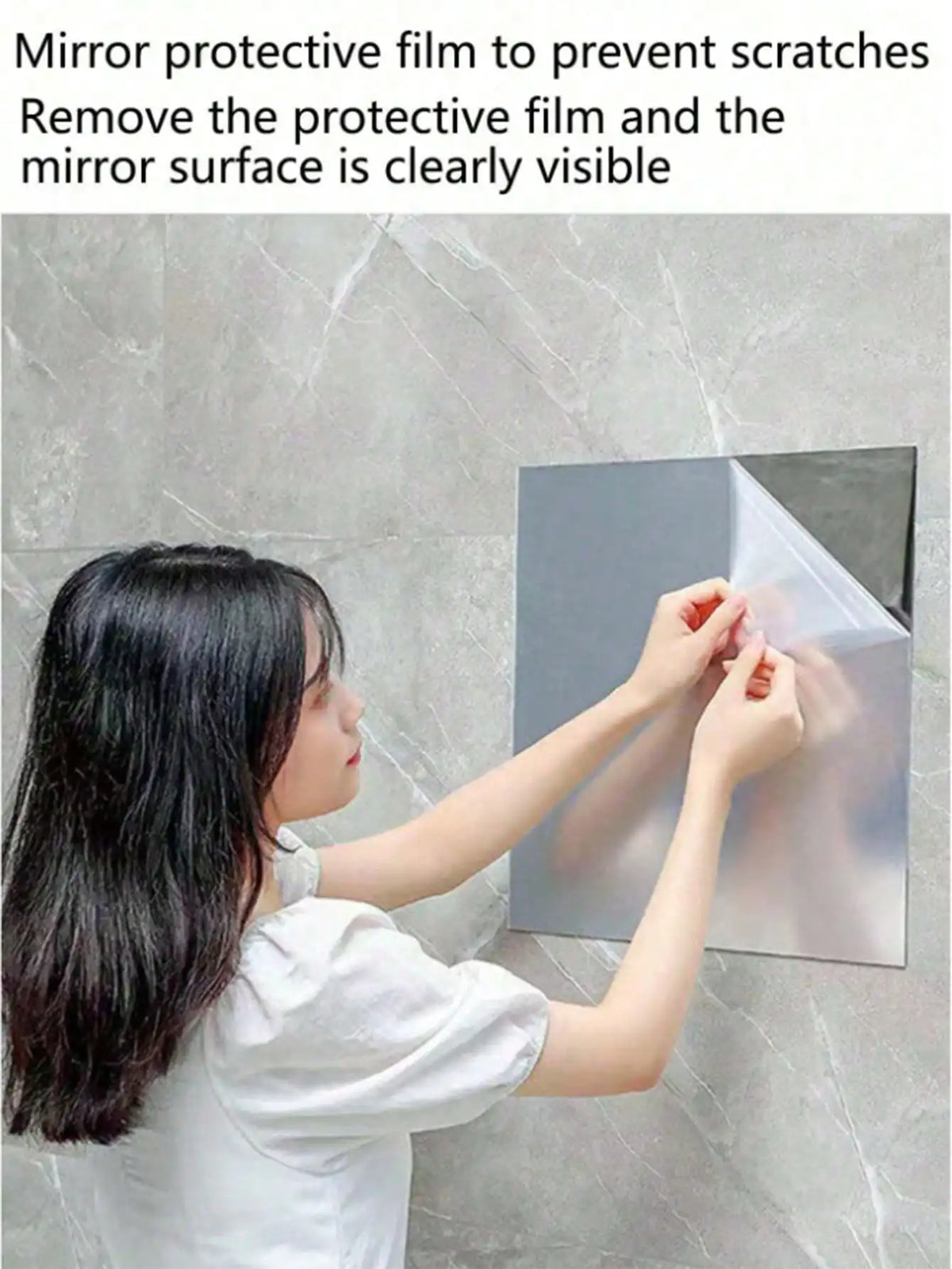 miroirs transparents adhésifs moderne salle bain set stickers auto collants chambre pieces
