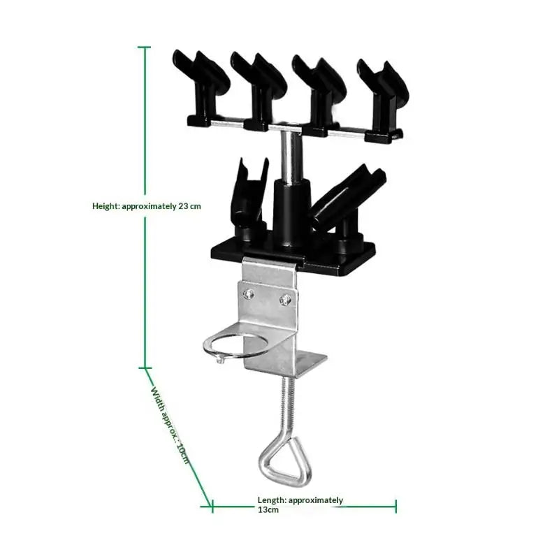 support airbrush six positions noir métal brillant clamp vis utilitaire bricolage maison