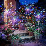 lumières solaires feu d'artifice multicolores moderne extérieures ip65 led fixations piquets jardin terrasse