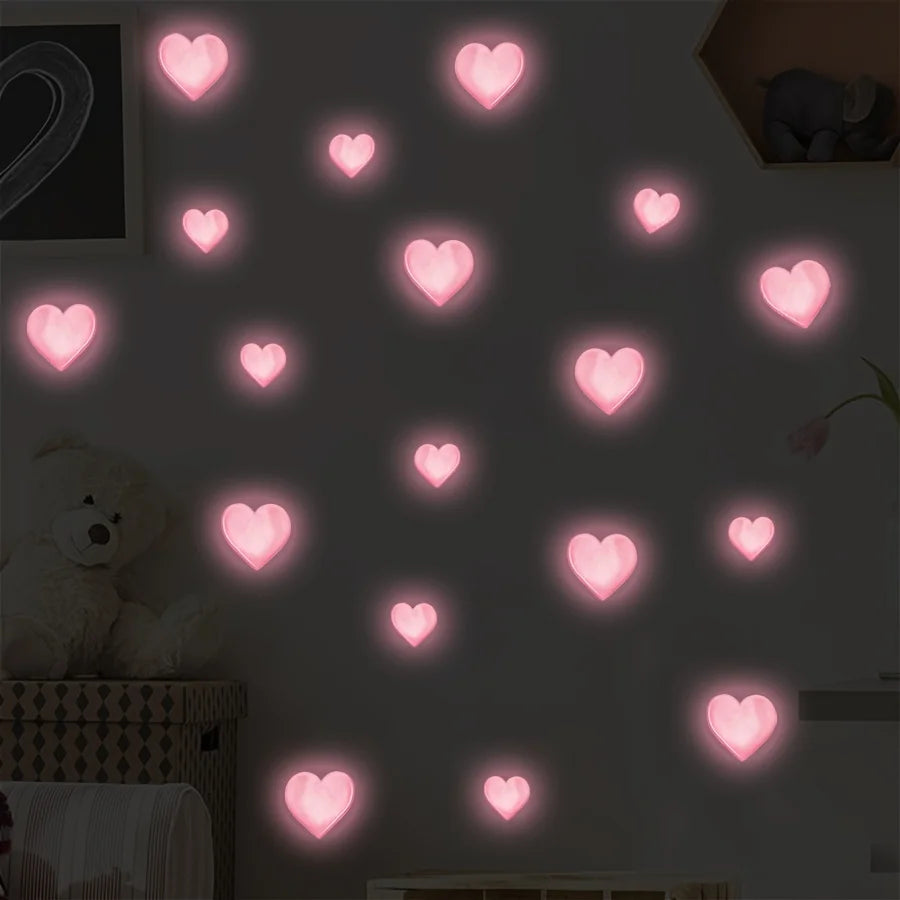 stickers muraux coeurs rose clair minimaliste adhésifs chambre bébé décoration romantique maison opaques