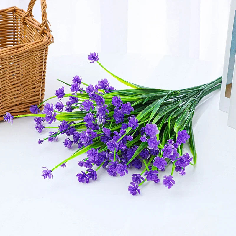bouquet artificiel violet blanc rouge jaune orange petites fleurs modernes intérieur extérieur adjustable