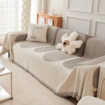 couverture canapé moderne motif géométrique beige gris oreiller décoratif