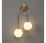 lampes murales modernes globes translucides or blanc bleu jaune gris marron minimaliste fixées mur