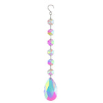 pendentif moderne multicolore facettes brillantes transparents anneaux métalliques chaîne élégants