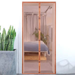 rideau porte bleu clair moustiquaire maille fine anti insectes boucles ultrasoniques moderne chambre salon