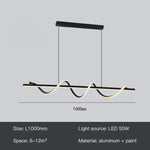 Suspension lumineuse moderne ornement ondulé or blanc noir moderne chambre salon