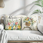 housse coussin floral inspirant moderne polyester peachskin 40x40 45x45 50x50 60x60 opaque motifs fleurs
