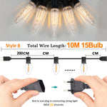 guirlande lumineuse extérieure 110v 220v e12 imperméable décoration jardin mariage led ambré