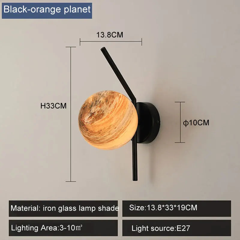 lampe murale moderne marbrée verre noir doré chambre cuisine minimaliste