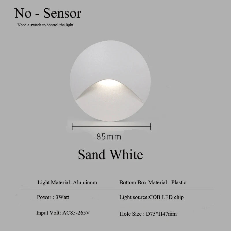 Éclairage extérieur applique LED moderne 3W blanc noir adhésif 85x85mm contemporain
