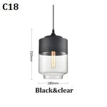 Suspension lumineuse moderne verre translucide câble noir salon chambre