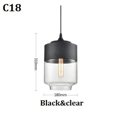 Suspension lumineuse moderne verre translucide câble noir salon chambre
