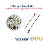 plaque led nuit blanc circulaire rechargeable controle tactile 3000k 6000k cct