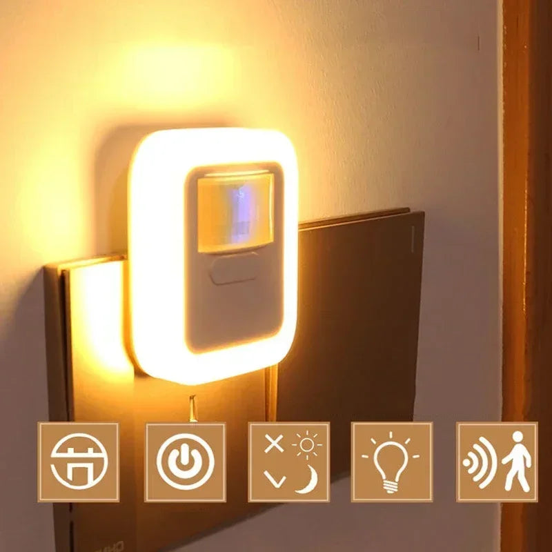 lampe nuit capteur mouvement auto on off adhésif moderne minimaliste blanc opaques