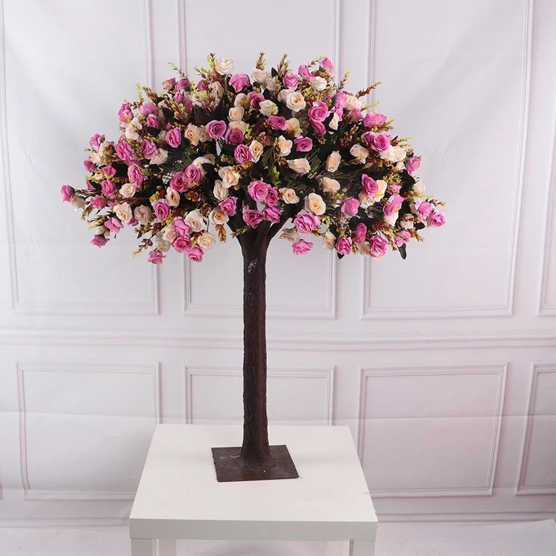 arbre artificiel fleurs naturel moderne minimaliste blanc rose violet rouge décoration extérieur anniversaire mariage