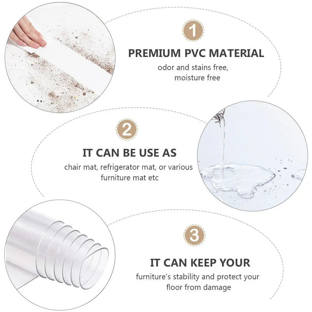 tapis sol transparent pvc antidérapant protection chaise meuble stabilisation maison bureau(floor mat clear pvc