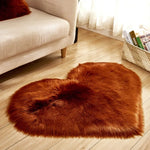 tapis cœur peluche rose blanc moderne chambre doux sans bpa pvc polyester vinyle
