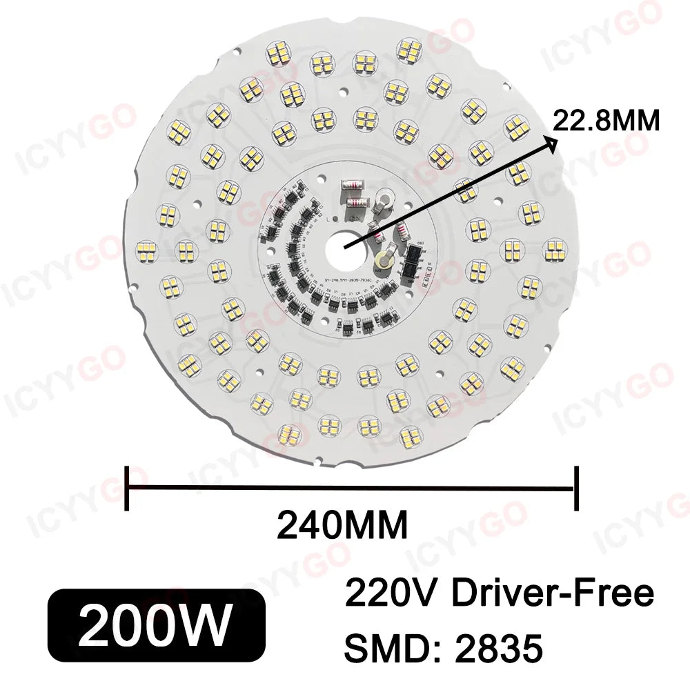 plaque led industrielle 200w 150w 100w blanc 6000k 3000k aluminium moderne clips