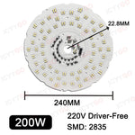 plaque led industrielle 200w 150w 100w blanc 6000k 3000k aluminium moderne clips