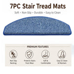 tapis d'escalier moderne antidérapant 15 pièces adhésif beige clair texture tissée polyester