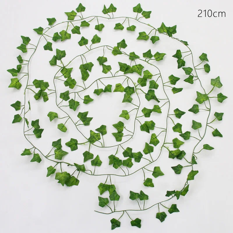 guirlande artificielle feuilles vertes naturelle extérieur accrochée 210cm 240cm décoration mariage fêtes anniversaire événements