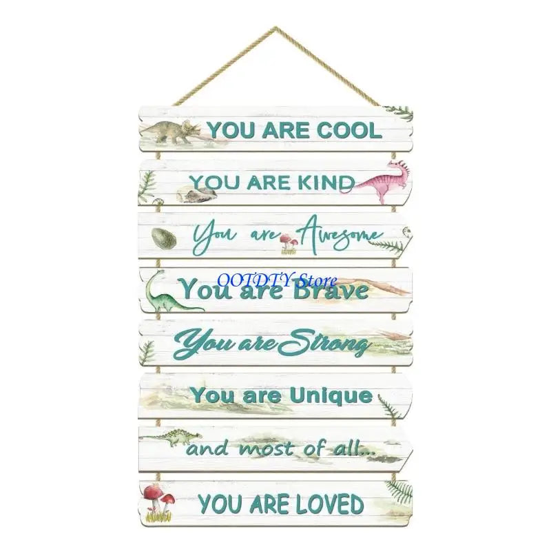 décoration murale plaquettes bois textes inspirants dinosaures papillons étoiles enfants
