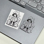 sticker autocollant 3d dessins animés chat noir blanc décoration téléphone diy illustration simple