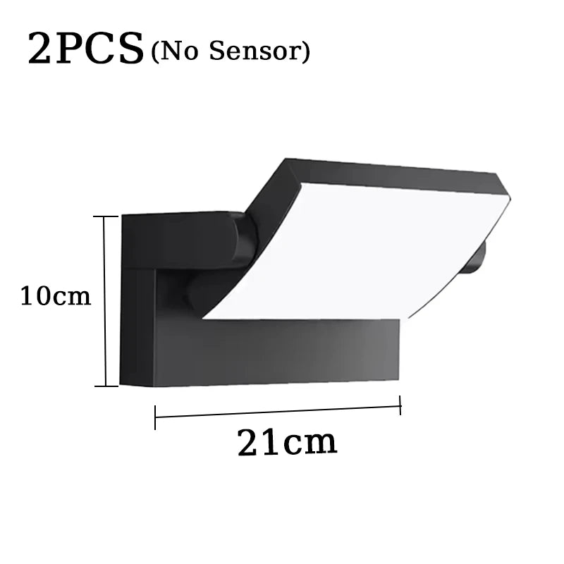 Lampe murale extérieure LED moderne capteur lumière ip65 fixations murales texturées