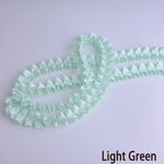 ruban plissé blanc rose bleu clair vert pastel opacité élastique décoration artisanale couture détails