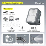lampe frontale multifonctionnelle gris noir clips moderne pratique camping eight modes lumière