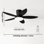 ventilateur moderne noir bois foncé simple silencieux led controle mural traditionnel garantie
