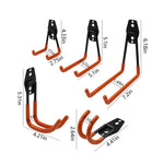 crochets murals robustes garage noir orange modernes utilisation multiple fixations fonctionnels