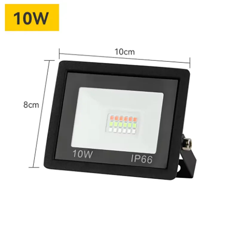 projecteur led rgb 220v ip66 étanche noir moderne bras articulé cordon long