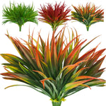 plantes artificielles herbe feuilles vertes modernes décoration intérieure extérieur minimaliste festive couleur rouge orange