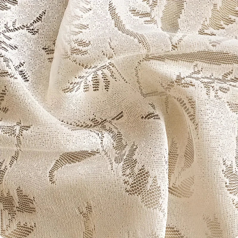 rideau douche imprimé floral beige clair semi transparent classique anneaux métalliques polyester relief