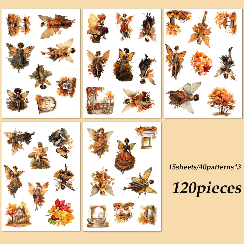 autocollants adhésifs fées feuilles animaux maison arbre automne scrapbooking artisanat décoration vacances