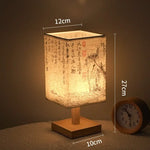 lumière table chinoise vintage papier calligraphie abat jour semi transparent bois girafe horloge tasse