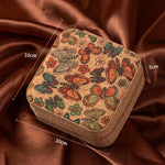 boîte bijoux vintage portable motifs floraux couleurs multiples rangement colliers boucles d'oreilles bracelets