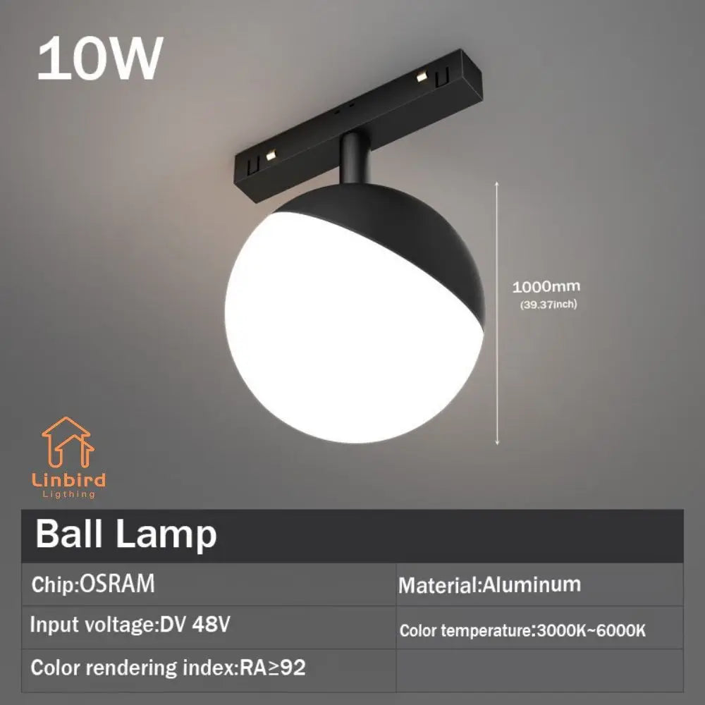 spot led noir mat rail magnétique télécommande application mobile moderne intérieur