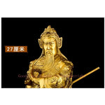 statuette or armure barbe bâton chinois feng shui protection richesse maison argent