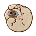 tapis rond orange chaton doux cartoon antidérapant sans bpa sans pvc peluche 50cm maison
