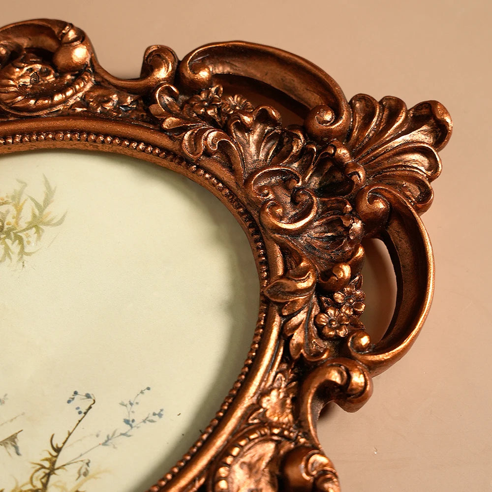 cadre photo résine bronze floral baroque vintage orné décoration murale photos paysage fleurs cliquet