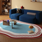 tapis moderne rayures diagonales bleu jaune blanc rouge salon chambre bleu jaune blanc rouge