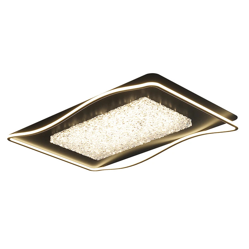 plafonnier moderne blanc doré cristaux effet glace craquelée éclairage led facile haute qualité