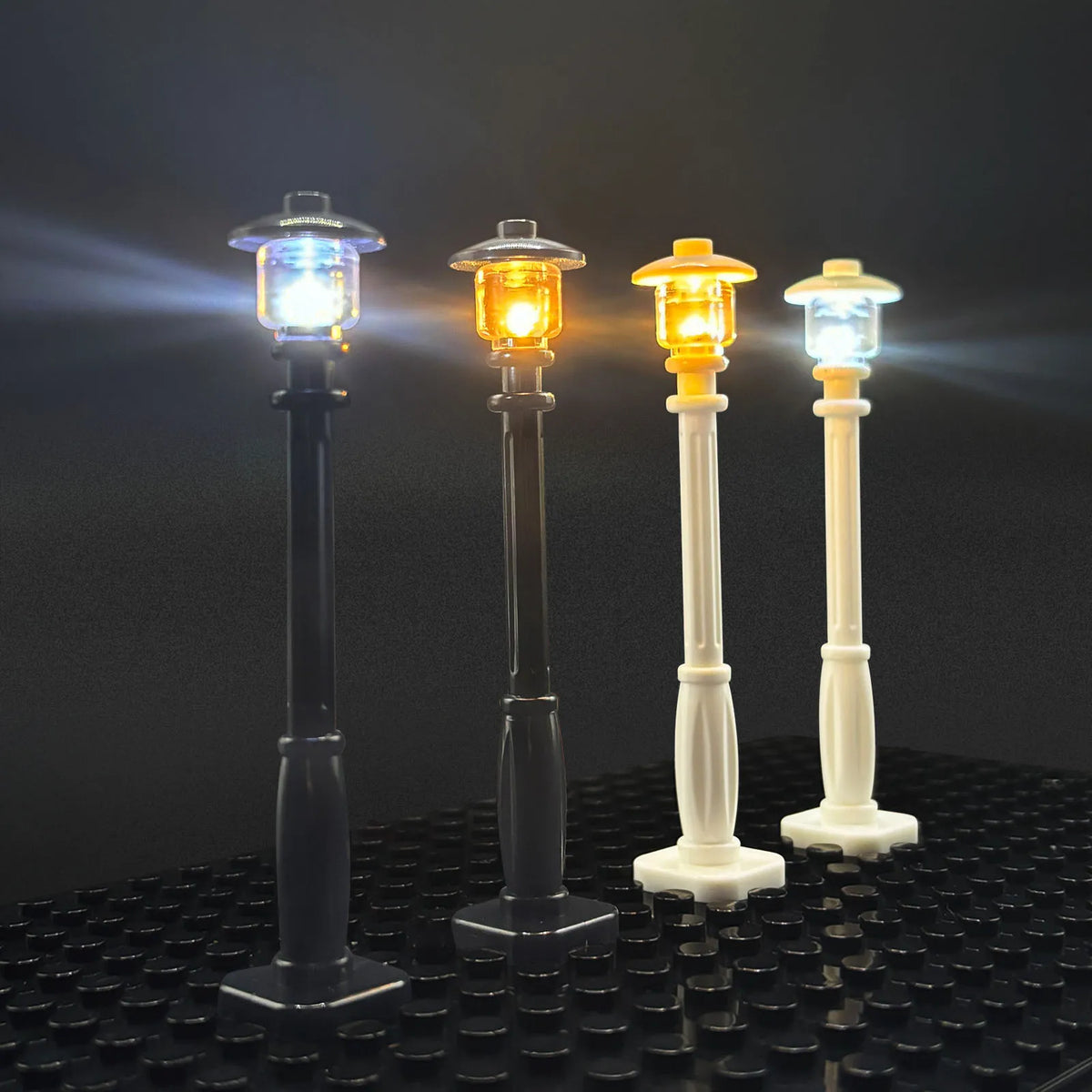 lampadaires miniatures classiques noirs blancs simples usb 10 pièces extensions câbles constructeurs