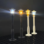 lampadaires miniatures classiques noirs blancs simples usb 10 pièces extensions câbles constructeurs