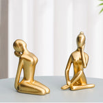 statues yoga pose or moderne minimaliste collection noël décoration intérieure gift brillant