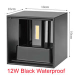 Éclairage mural LED 12W 6W noir blanc contemporain réglable 100°
