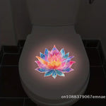 sticker mural multicolore fleur lotus adhésif artiste salle bain décoration chambre opacité