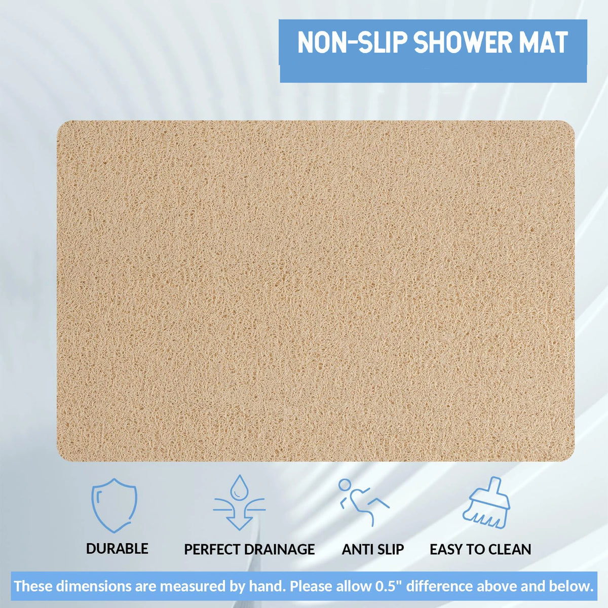 tapis douche bain crème texture éponge moderne antidérapant salle bain rapide séchage respectueux environnement